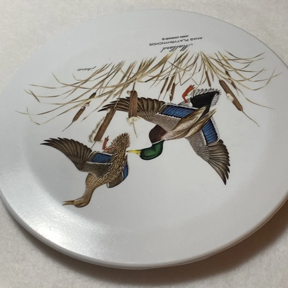 Mebel Round Tray Italy Mallards James‎ Lockhart Melamine MCM Ducks Footed